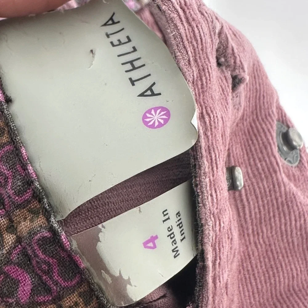 Athleta‎ fine whale Corduroy Mauve wherever Skirt Size 4 Pink Dusty Rose Pocket